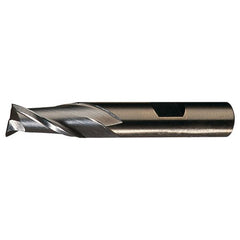 ‎27/64″ × 3/8″ × 13/16″ × 2-11/16″ RHS / RHC HSS-CO 8% (M42) Cobalt Single-End 2-Flute Center Cutting Finishing End Mill - Bright - Exact Industrial Supply