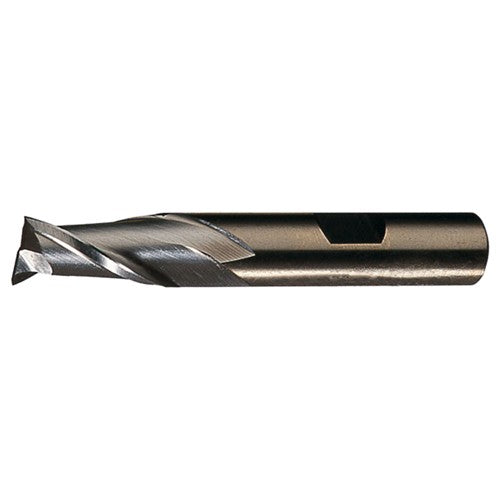 ‎21/64″ × 3/8″ × 9/16″ × 2-1/2″ RHS / RHC HSS-CO 8% (M42) Cobalt Single-End 2-Flute Center Cutting Finishing End Mill - Bright - Exact Industrial Supply