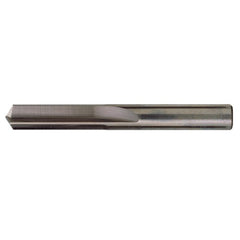‎#45 Dia. × 0.082″ Shank × 3/4″ Flute Length × 1-3/4″ OAL, Stub, 140°, Bright, 2xD Flute, Round Solid Carbide Drill - Exact Industrial Supply