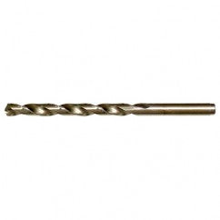 #18 RHS / RHC HSS-CO 8% (M42) 135 Degree Split Point Cobalt Heavy Duty Jobber Length Drill - Straw / Gold Oxide - Eagle Tool & Supply