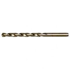 #12 RHS / RHC HSS-CO 8% (M42) 135 Degree Split Point Cobalt Heavy Duty Jobber Length Drill - Straw / Gold Oxide - Eagle Tool & Supply