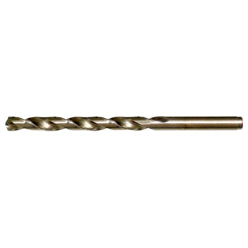 J RHS / RHC HSS-CO 8% (M42) 135 Degree Split Point Cobalt Heavy Duty Jobber Length Drill - Straw / Gold Oxide - Exact Industrial Supply