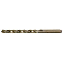 L RHS / RHC HSS-CO 8% (M42) 135 Degree Split Point Cobalt Heavy Duty Jobber Length Drill - Straw / Gold Oxide - Exact Industrial Supply