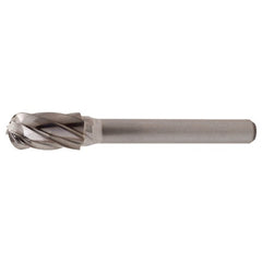 SC-7 Aluminum Cut Solid Carbide Bur-Cylindrical with Ball Nose - Exact Industrial Supply