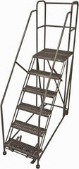 Cotterman - 96" 6 Step Rolling Work Platform - Rolling Work Platform, 800 Lb Capacity, 60" Platform Height, 40" Base Width x 78" Base Depth, Serrated Steel - Eagle Tool & Supply