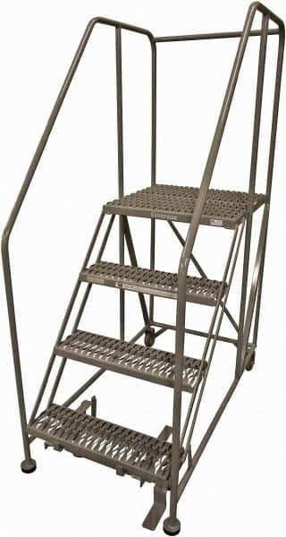 Cotterman - 70" 4 Step Rolling Work Platform - Rolling Work Platform, 800 Lb Capacity, 40" Platform Height, 28" Base Width x 62" Base Depth, Serrated Steel - Eagle Tool & Supply