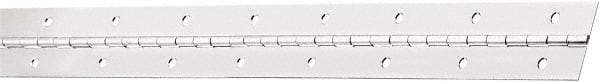 National Mfg. - 30" Long x 1-1/2" Wide, Stainless Steel Stainless Steel Coating Continuous Hinge - 0.042" Thick with Holes - Eagle Tool & Supply
