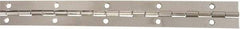 National Mfg. - 12" Long x 1-1/16" Wide, Steel Satin Nickel Coating Continuous Hinge - 0.042" Thick with Holes - Eagle Tool & Supply