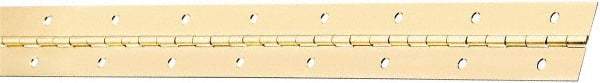 National Mfg. - 48" Long x 1-1/2" Wide, Steel Brass Finish Continuous Hinge - 0.042" Thick with Holes - Eagle Tool & Supply