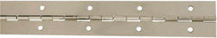 National Mfg. - 12" Long x 1-1/2" Wide, Steel Satin Nickel Coating Continuous Hinge - 0.042" Thick with Holes - Eagle Tool & Supply