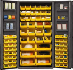 Durham - 6 Shelf 78 Bin Storage Cabinet - Steel, 36" Wide x 24" Deep x 72" High, Gray - Eagle Tool & Supply