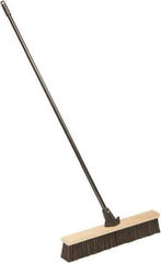 Ability One - 24" Medium Duty Polypropylene Push Broom - Wood Block, Bolt-On Handle Connection - Eagle Tool & Supply