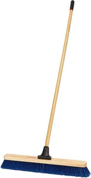 Harper Brush - 24" Medium Duty Polypropylene Push Broom - 2-7/8" Bristle Length, Wood Block, Bolt-On Handle Connection, Handle Included - Eagle Tool & Supply