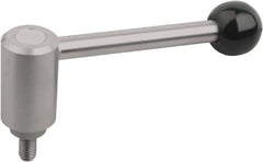 KIPP - M10, Stainless Steel Threaded Stud Adjustable Clamping Handle - 104mm OAL, 49.5mm High - Eagle Tool & Supply