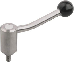 KIPP - M12, Stainless Steel Threaded Stud Adjustable Clamping Handle - 100mm OAL, 58.5mm High - Eagle Tool & Supply