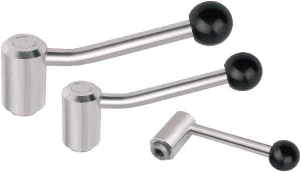 KIPP - 3/8-16, Stainless Steel Threaded Hole Adjustable Clamping Handle - 100mm OAL, 58.5mm High - Eagle Tool & Supply