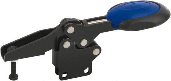 KIPP - Horizontal Handle, Manual Hold Down Toggle Clamp - U-Bar, Straight Base, Nitride/Oxide Finish, Steel - Eagle Tool & Supply