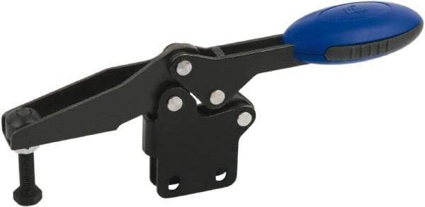 KIPP - Horizontal Handle, Manual Hold Down Toggle Clamp - U-Bar, Straight Base, Nitride/Oxide Finish, Steel - Eagle Tool & Supply