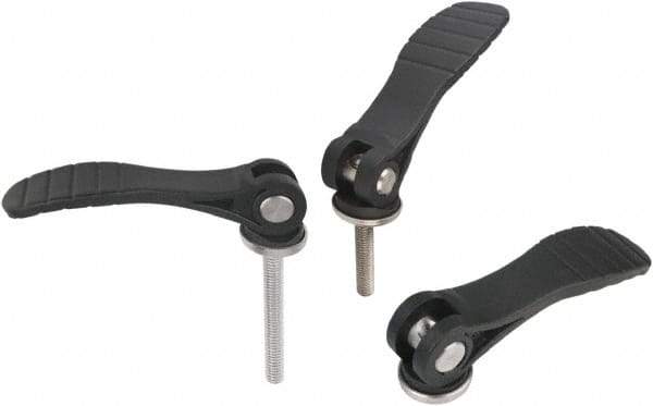 KIPP - M6, Fiberglass Reinforced Plastic Threaded Stud Adjustable Clamping Handle - 79.6mm OAL, 23.4mm High - Eagle Tool & Supply