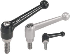 KIPP - M6, Zinc Threaded Stud Adjustable Clamping Handle - 46mm OAL, 35.5mm High - Eagle Tool & Supply