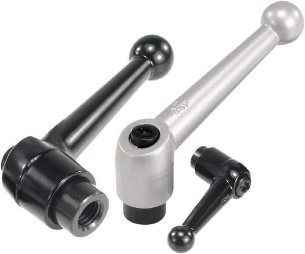 KIPP - 3/8-16, Zinc Threaded Hole Adjustable Clamping Handle - 90mm OAL, 61.5mm High - Eagle Tool & Supply