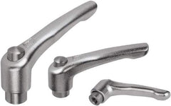 KIPP - 1/4-20, Stainless Steel Threaded Hole Adjustable Clamping Handle - 74.5mm OAL, 45.5mm High - Eagle Tool & Supply