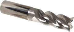 Iscar - 4 Flute Solid Carbide Roughing & Finishing Corner Radius End Mill - Uncoated, Straight Shank, 39° Helix, Non-Centercutting, Regular Length - Eagle Tool & Supply