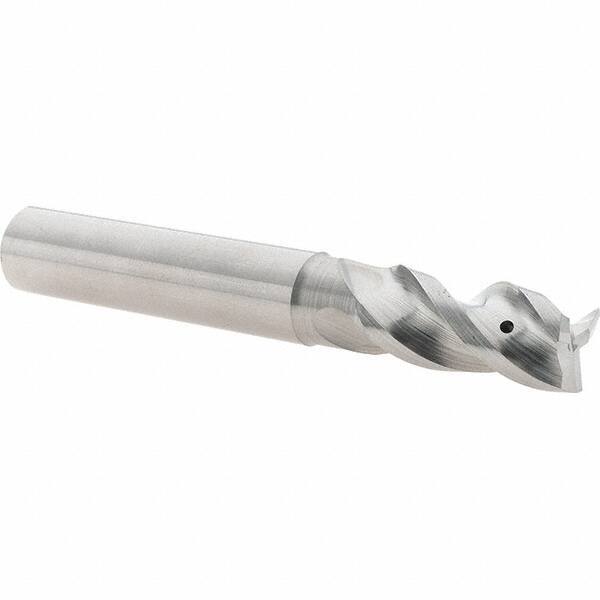 Iscar - 3 Flute Solid Carbide Roughing & Finishing Corner Radius End Mill - Uncoated, Straight Shank, 39° Helix, Non-Centercutting, Regular Length - Eagle Tool & Supply