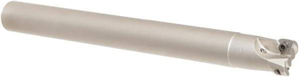 Iscar - 16mm Cut Diam, 5mm Max Depth of Cut, 15mm Shank Diam, 150mm OAL, Indexable Square Shoulder Helical End Mill - HM390 TCKT 0703PCTR Inserts, Cylindrical Shank, 90° Lead Angle, Through Coolant, Series HeliIQMill - Eagle Tool & Supply