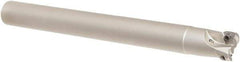 Iscar - 16mm Cut Diam, 5mm Max Depth of Cut, 15mm Shank Diam, 150mm OAL, Indexable Square Shoulder Helical End Mill - HM390 TCKT 0703PCTR Inserts, Cylindrical Shank, 90° Lead Angle, Through Coolant, Series HeliIQMill - Eagle Tool & Supply