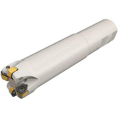 Iscar - 1-1/2" Cut Diam, 0.059" Max Depth, 1-1/4" Shank Diam, Weldon Shank Indexable High-Feed End Mill - Screw Holding Method, H600 WXCU Insert, FF EWX-07 Toolholder, Through Coolant - Eagle Tool & Supply