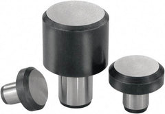 KIPP - 3-15/16" OAL, 3.1496" Head Height, 1.1811" OD, Tool Steel, Ground, Press Fit Rest Button - Uncoated, 0.7874" Pin Diam - Eagle Tool & Supply