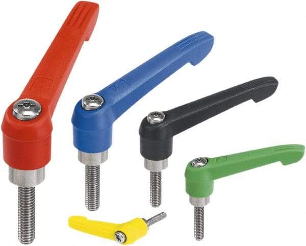 KIPP - 5/8-11, Fiberglass Reinforced Plastic Threaded Stud Adjustable Clamping Handle - 126mm OAL, 77mm High - Eagle Tool & Supply