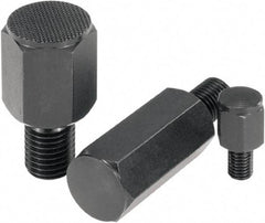 KIPP - 1.1024" OAL, 0.5906" Head Height, 0.5118" OD, Tempered Steel, Threaded Rest Button - Black Oxide Coating, M8 Thread - Eagle Tool & Supply