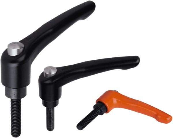 KIPP - M6, Zinc Threaded Stud Adjustable Clamping Handle - 74.5mm OAL, 45.5mm High - Eagle Tool & Supply