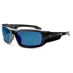 Odin Blue Mirror Lens Black Safety Glasses - Eagle Tool & Supply
