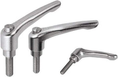 KIPP - 3/8-16, Stainless Steel Threaded Stud Adjustable Clamping Handle - 74.5mm OAL, 45.5mm High - Eagle Tool & Supply