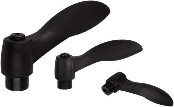 KIPP - 3/8-16, Fiberglass Reinforced Plastic & Thermoplastic SEBS Threaded Hole Adjustable Clamping Handle - 91.2mm OAL, 56.1mm High - Eagle Tool & Supply