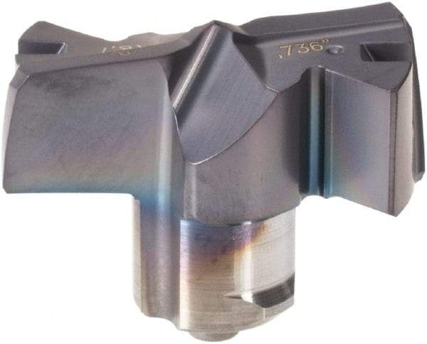 Iscar - Series FCP, 18.69mm Diam Grade IC908 Replaceable Drill Tip - Carbide, TiAlN/TiN Finish, 18 Seat Size - Eagle Tool & Supply