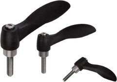 KIPP - 1/4-20, Fiberglass Reinforced Plastic & Thermoplastic SEBS Threaded Stud Adjustable Clamping Handle - 74.4mm OAL, 45.2mm High - Eagle Tool & Supply
