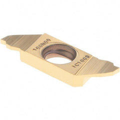 Iscar - SCIL22100 IC1008 Grade, 0.0394" Cutting Width, Carbide Cutoff Insert - Neutral Lead Angle, TiAlN/TiN Coated, Single End - Eagle Tool & Supply