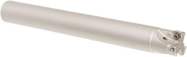 Iscar - 25mm Cut Diam, 8mm Max Depth of Cut, 24mm Shank Diam, 200mm OAL, Indexable Square Shoulder Helical End Mill - HM390 TPKT 100304PDR, HM390 TPKT 1003PDR Inserts, Cylindrical Shank, 90° Lead Angle, Through Coolant, Series HeliIQMill - Eagle Tool & Supply