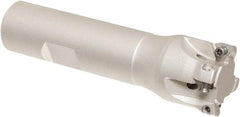 Iscar - 1" Cut Diam, 0.2" Max Depth of Cut, 3/4" Shank Diam, 3-1/2" OAL, Indexable Square Shoulder Helical End Mill - HM390 TCKT 0703PCTR Inserts, Weldon Shank, 90° Lead Angle, Through Coolant, Series HeliIQMill - Eagle Tool & Supply