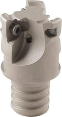 Iscar - 20mm Cut Diam, 5mm Max Depth of Cut, 33.8mm OAL, Indexable Square Shoulder Helical End Mill - HM390 TCKT 0703PCTR Inserts, T12 Modular Connection, 90° Lead Angle, Through Coolant - Eagle Tool & Supply