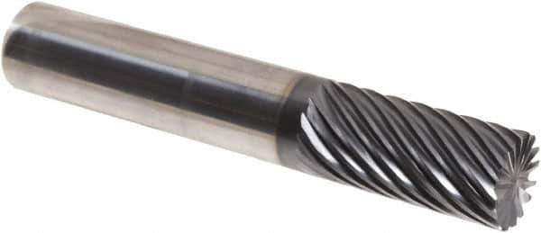 Iscar - 16 Flute Solid Carbide Roughing & Finishing Corner Chamfer End Mill - TiAlN Finish, Straight Shank, 35° Helix, Non-Centercutting, Regular Length - Eagle Tool & Supply