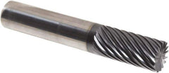 Iscar - 16 Flute Solid Carbide Roughing & Finishing Corner Chamfer End Mill - TiAlN Finish, Straight Shank, 35° Helix, Non-Centercutting, Regular Length - Eagle Tool & Supply