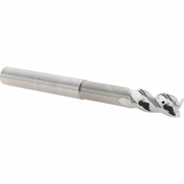 Iscar - 3 Flute Solid Carbide Roughing & Finishing Corner Radius End Mill - Uncoated, Straight Shank, 39° Helix, Non-Centercutting, Regular Length - Eagle Tool & Supply