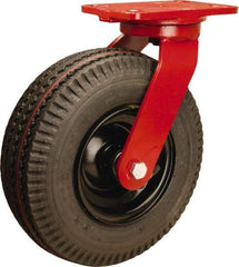 Hamilton - 10" Diam, Rubber Swivel Caster - 480 Lb Capacity, Top Plate Mount, 4-1/2" x 6-1/2" Plate, Sealed Precision Ball Bearing - Eagle Tool & Supply