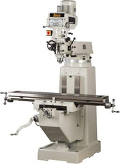 Enco - 10" Table Width x 54" Table Length, Variable Speed Pulley Control, 3 Phase Knee Milling Machine - R8 Spindle Taper, 3 hp - Eagle Tool & Supply