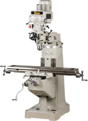 Enco - 9" Table Width x 49" Table Length, Variable Speed Pulley Control, 3 Phase Knee Milling Machine - R8 Spindle Taper, 3 hp - Eagle Tool & Supply